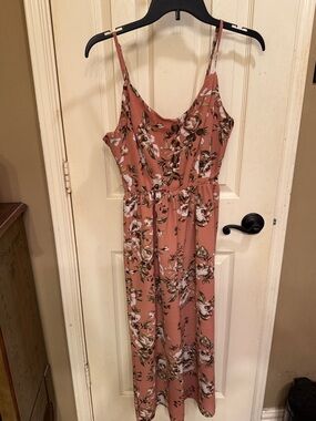 J for Justify Dusty Rose Floral Spaghetti-Strap Romper